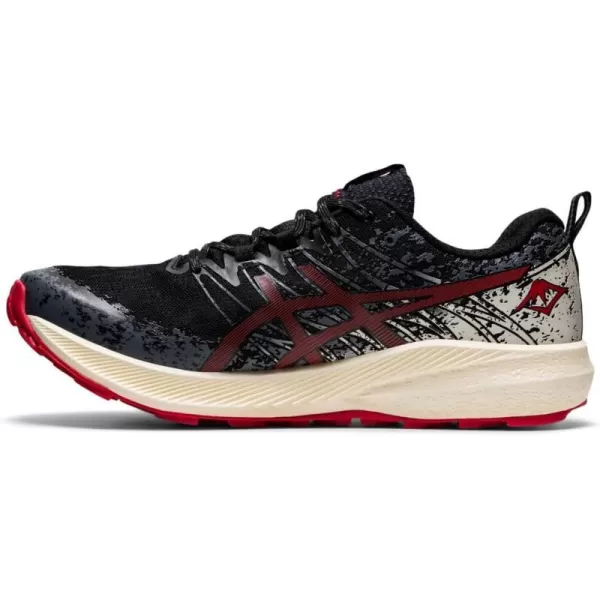 imageASICS Mens Fuji Lite 2 Running ShoesBlackElectric Red
