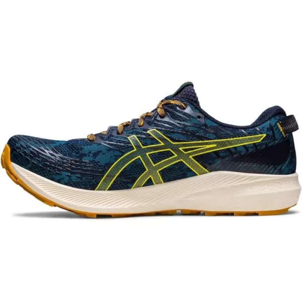 imageASICS Mens Fuji Lite 3 Running ShoesInk TealGolden Yellow