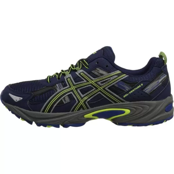 imageASICS Mens Gel Venture 5 Running ShoeIndigo BlueBlackFlash Yellow
