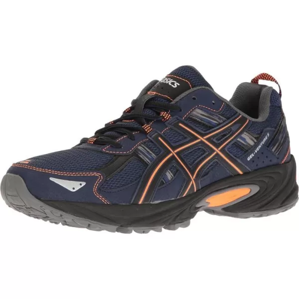 imageASICS Mens Gel Venture 5 Running ShoeIndigo BlueHot OrangeBlack