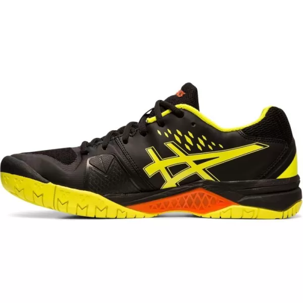 imageASICS Mens GelChallenger 12 Tennis ShoesBlackSour Yuzu