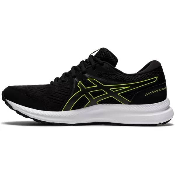 imageASICS Mens GelContend 7 Running ShoeBlackHazard Green