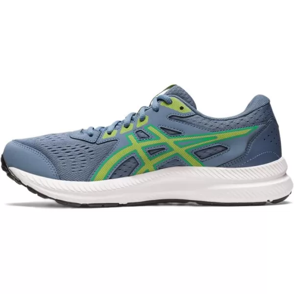imageASICS Mens GelContend 8 Running ShoesSteel BlueLime Zest