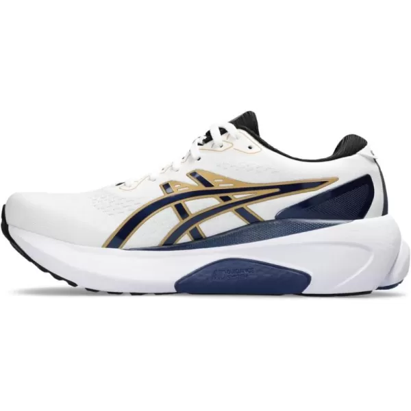 imageASICS Mens GelKayano 30 Running ShoesWhiteDeep Ocean