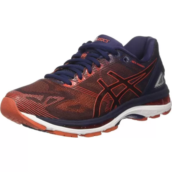 imageASICS Mens GelNimbus 19 Running ShoesBlue Peacoat Red Clay Peacoat
