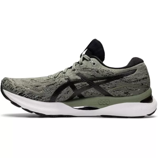 imageASICS Mens GelNimbus 24 Mesh Knit Running ShoesLichen GreenBlack