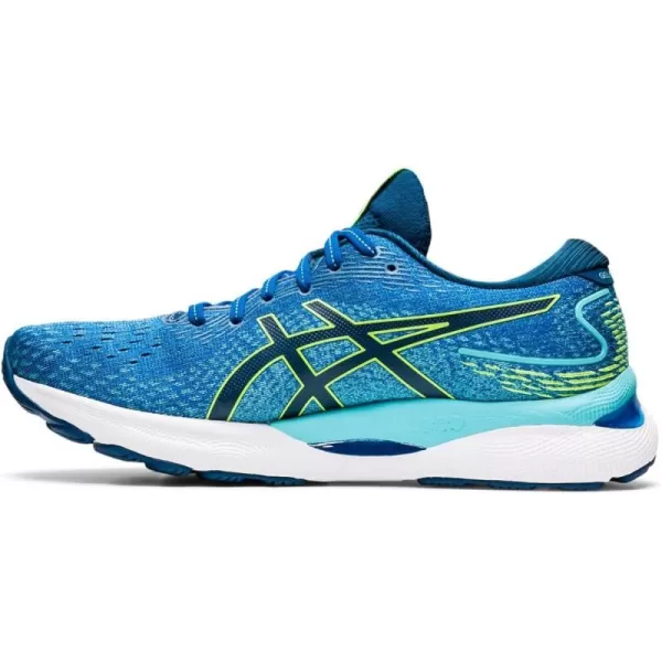 imageASICS Mens GelNimbus 24 Platinum Running ShoesLake DriveHazard Green