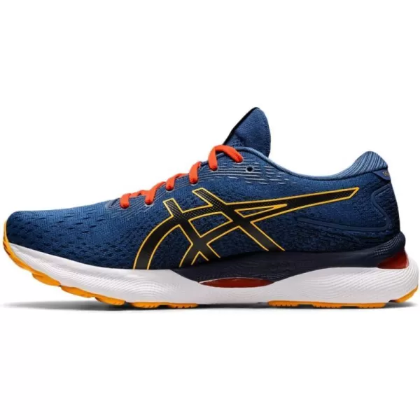 imageASICS Mens GelNimbus 24 Running ShoesMidnight BlueCitrus