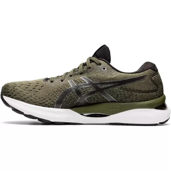 imageASICS Mens GelNimbus 24 Running ShoesOlive CanvasGunmetal