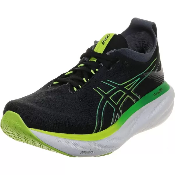 imageASICS Mens GelNimbus 25 Running ShoesBlack Lime Zest