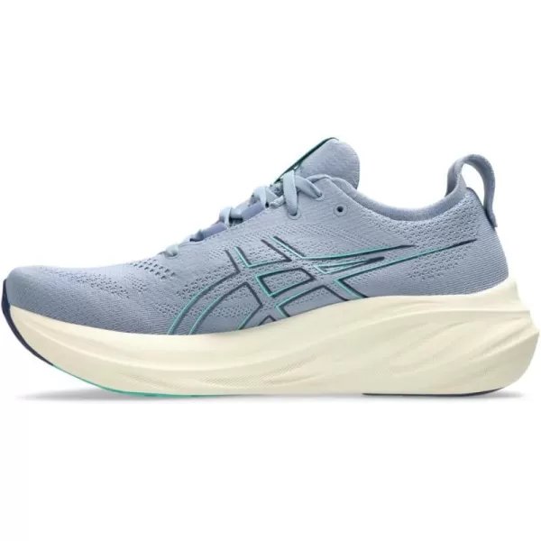 imageASICS Mens GelNimbus 26 Running ShoeLight NavyAurora Green