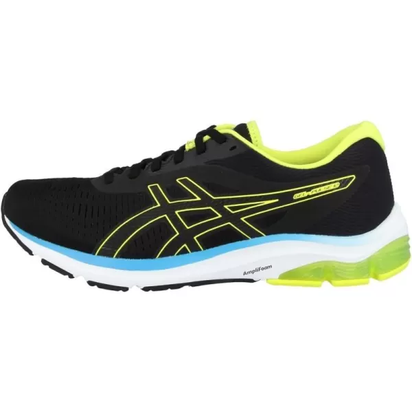 imageASICS Mens GelPulse 12 Running ShoeBlack Hazard Green