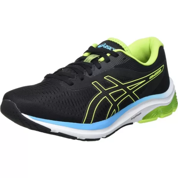 imageASICS Mens GelPulse 12 Running ShoeBlack amp Green
