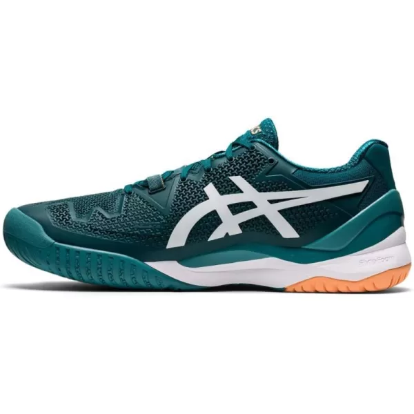 imageASICS Mens GelResolution 8 Tennis ShoesVelvet PineWhite