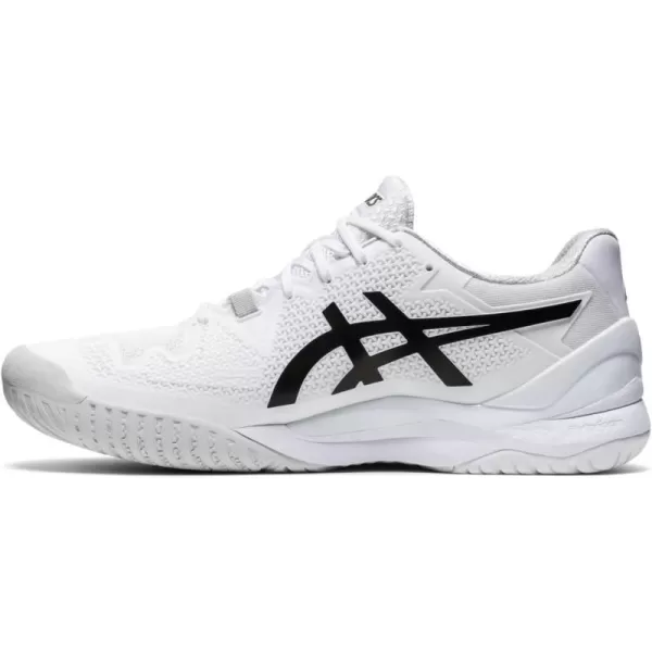 imageASICS Mens GelResolution 8 Tennis ShoesWhiteBlack