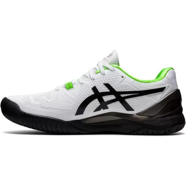 imageASICS Mens GelResolution 8 Tennis ShoesWhiteGreen Gecko