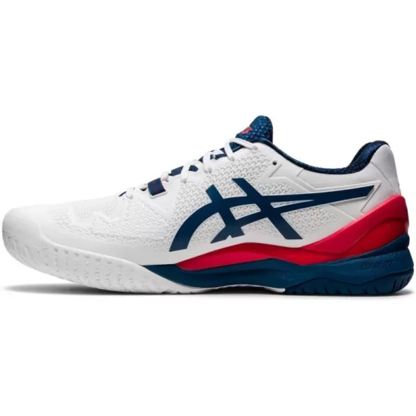 imageASICS Mens GelResolution 8 Tennis ShoesWhiteMako Blue