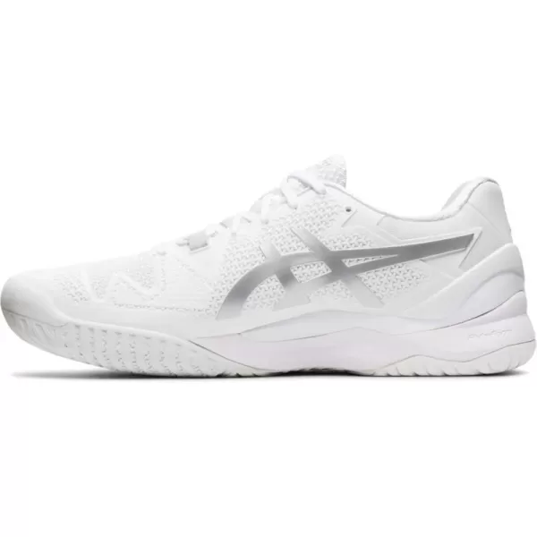 imageASICS Mens GelResolution 8 Tennis ShoesWhitePure Silver