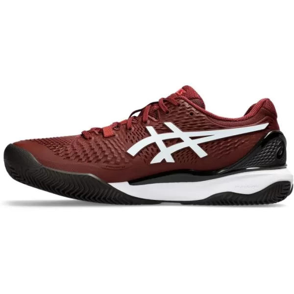 imageASICS Mens GelResolution 9 Clay Tennis ShoesAntique RedWhite