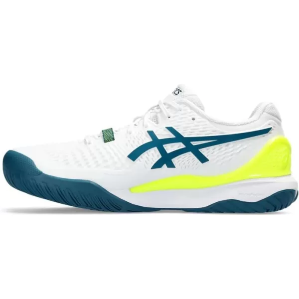 imageASICS Mens GelResolution 9 Tennis ShoeWhiteRestful Teal