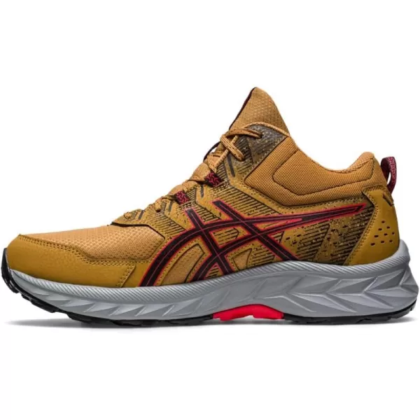 imageASICS Mens GelVenture 9 Mid Top Running ShoesTan PresidioElectric Red