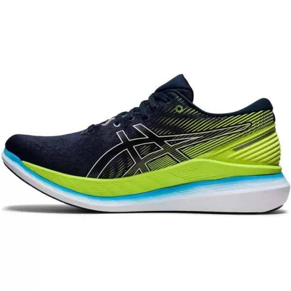 imageASICS Mens Glideride 2 Running ShoesFrench BlueHazard Green