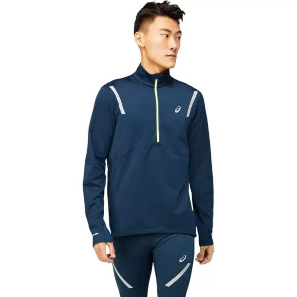 imageASICS Mens LITEShow Winter 12 Zip TOP Running ApparelFrench Blue