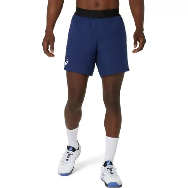 imageASICS Mens Match 7IN Short Tennis ApparelBlue Expanse