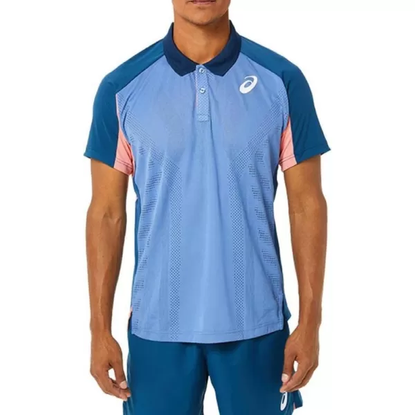 imageASICS Mens Match ACTIBREEZE PoloShirt Tennis ApparelLight Indigo