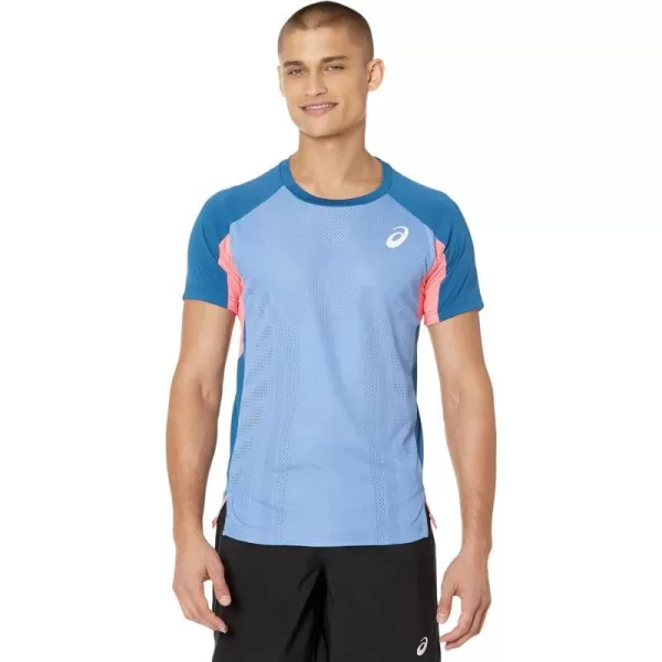 imageASICS Mens Match ACTIBREEZE Short Sleeve TOP Tennis ApparelLight Indigo