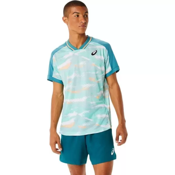 imageASICS Mens Match Graphic Short Sleeve TOP ApparelMisty Pine