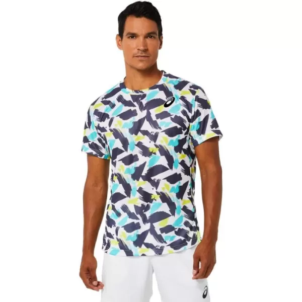 imageASICS Mens Match Graphic Short Sleeve TOP Tennis ApparelBrilliant White
