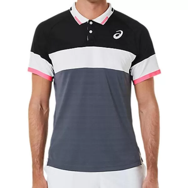 imageASICS Mens Match Polo ShirtPerformance BlackCarrier Grey