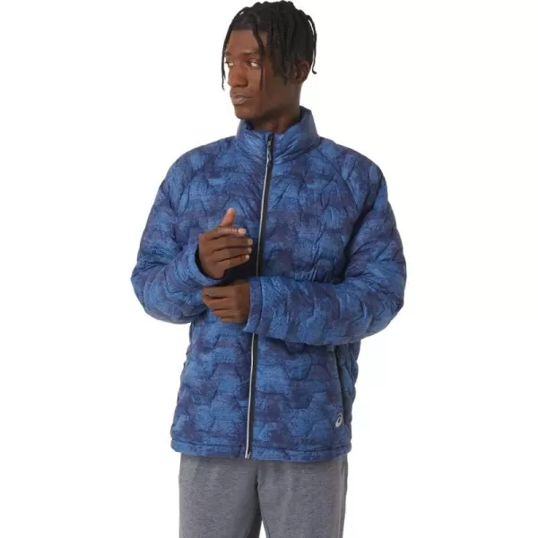 imageASICS Mens PERFORMANCE INSULATED JACKET ApparelTie Dye Blue Print