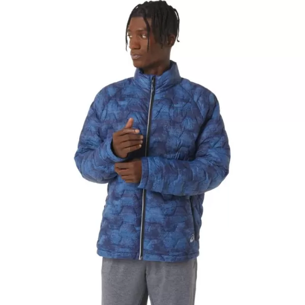 imageASICS Mens PERFORMANCE INSULATED JACKETTie Dye Blue Print