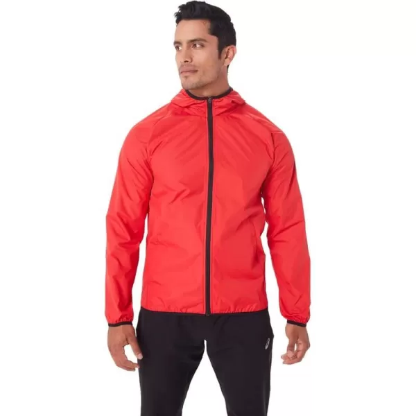 imageASICS Mens Packable Jacket Running ApparelElectric RedBlack