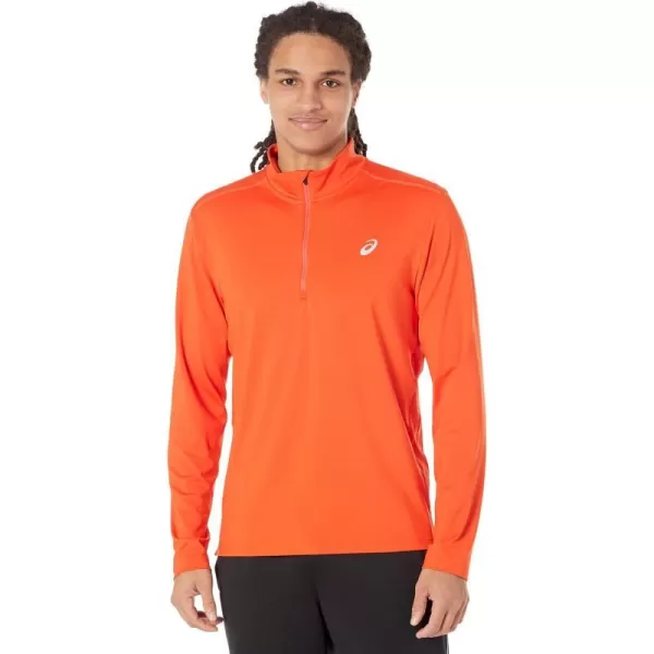 imageASICS Mens READYSET HALF ZIP Running ApparelCherry Tomato