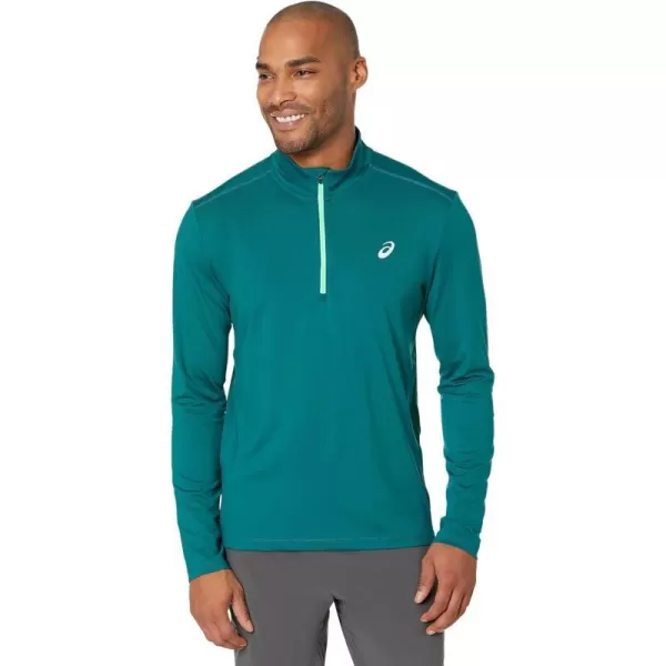 imageASICS Mens READYSET HALF ZIP Running ApparelVelvet PineNew Leaf