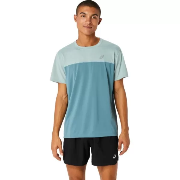 imageASICS Mens Race Short Sleeve TOP Running ApparelOcean HazeFoggy Teal