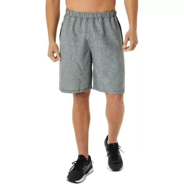 imageASICS Mens ReadySet 9IN Short Running ApparelDark Grey HeatherPerformance Black