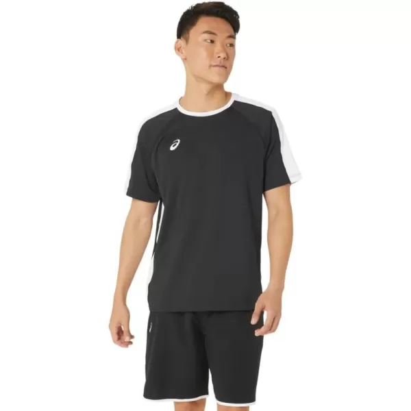 imageASICS Mens Resolution Short Sleeve Crew Training ApparelTeam BlackTeam White