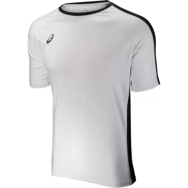 imageASICS Mens Resolution Short Sleeve Crew Training ApparelTeam WhiteTeam Black