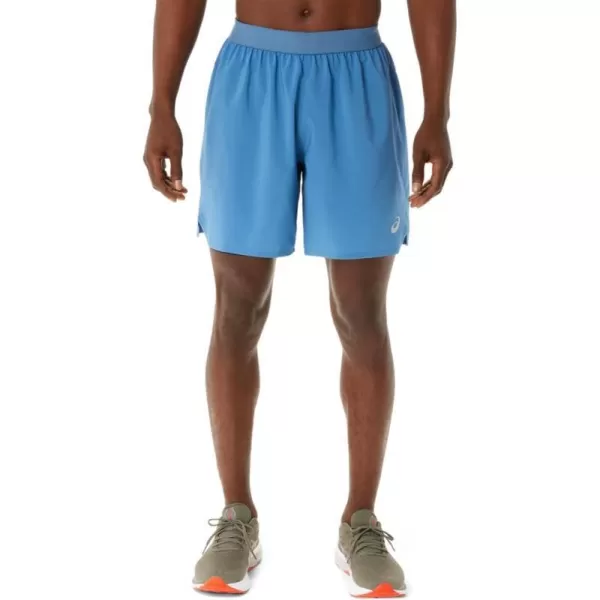 imageASICS Mens Road 2N1 7IN Short ApparelAzurePerformance Black