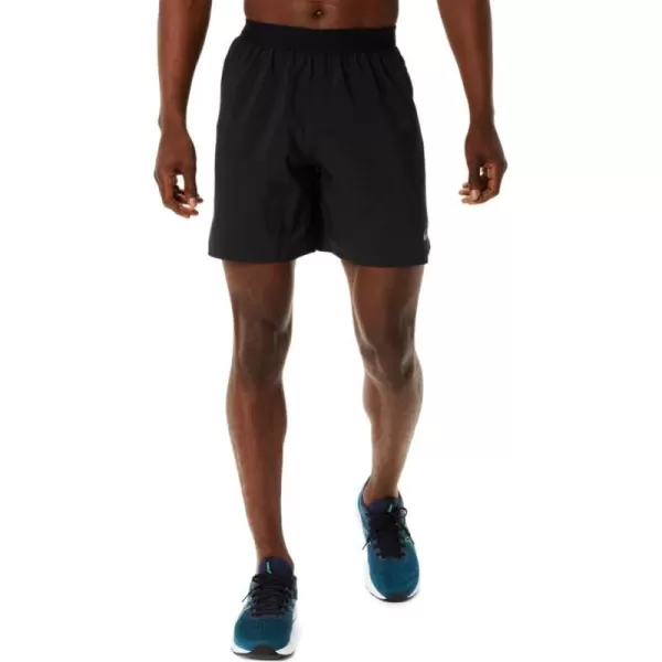 imageASICS Mens Road 2N1 7IN Short ApparelPerformance BlackCarrier Grey