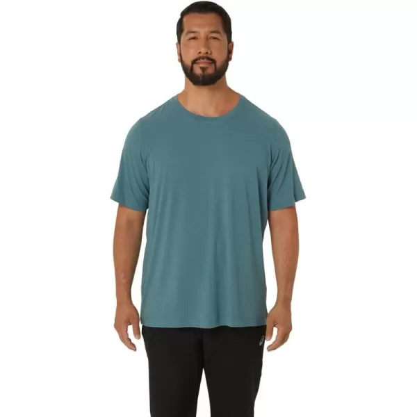 imageASICS Mens Short Sleeve HTHR TECH TOP Running ApparelFoggy Teal Heather