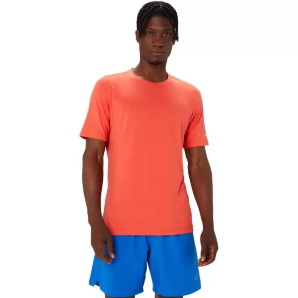 imageASICS Mens Short Sleeve HTHR TECH TOP Running ApparelRed Snapper Heather