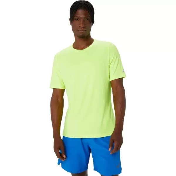 imageASICS Mens Short Sleeve HTHR TECH TOP Running ApparelSafety Yellow Heather