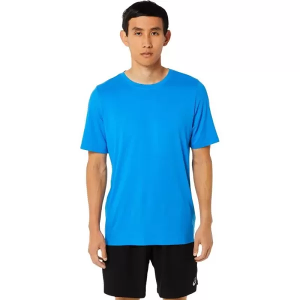 imageASICS Mens Short Sleeve Heather Tech Top Training ApparelElectric Blue Heather
