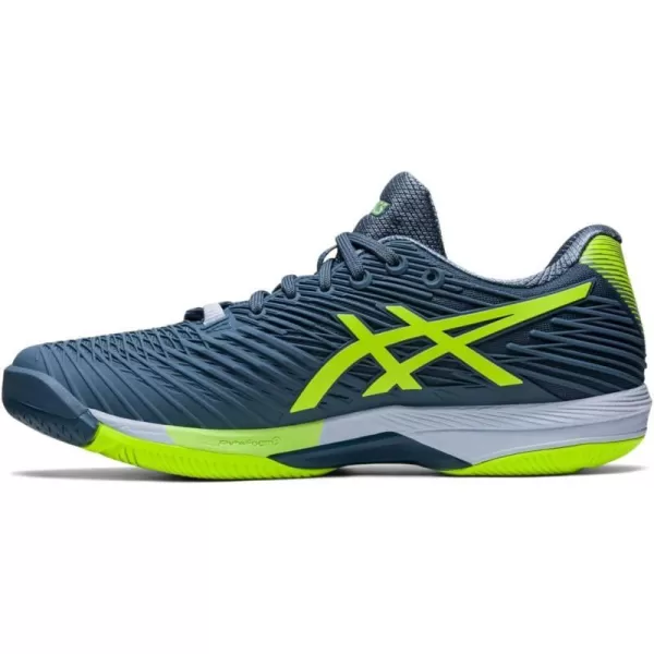 imageASICS Mens Solution Speed FlyteFoam 2 Tennis ShoesSteel BlueHazard Green