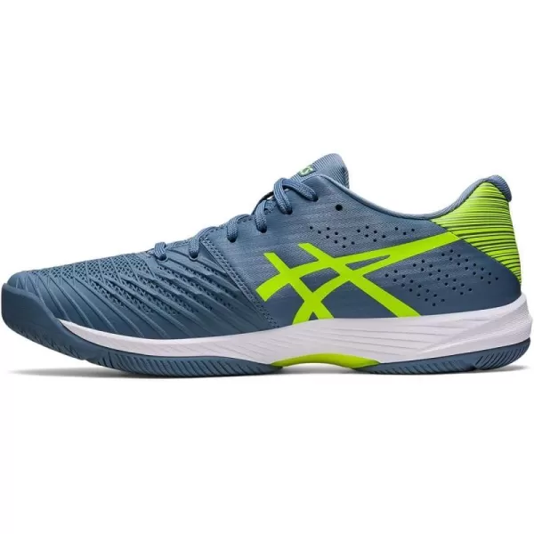 imageASICS Mens Solution Swift FlyteFoam Tennis ShoesSteel BlueHazard Green